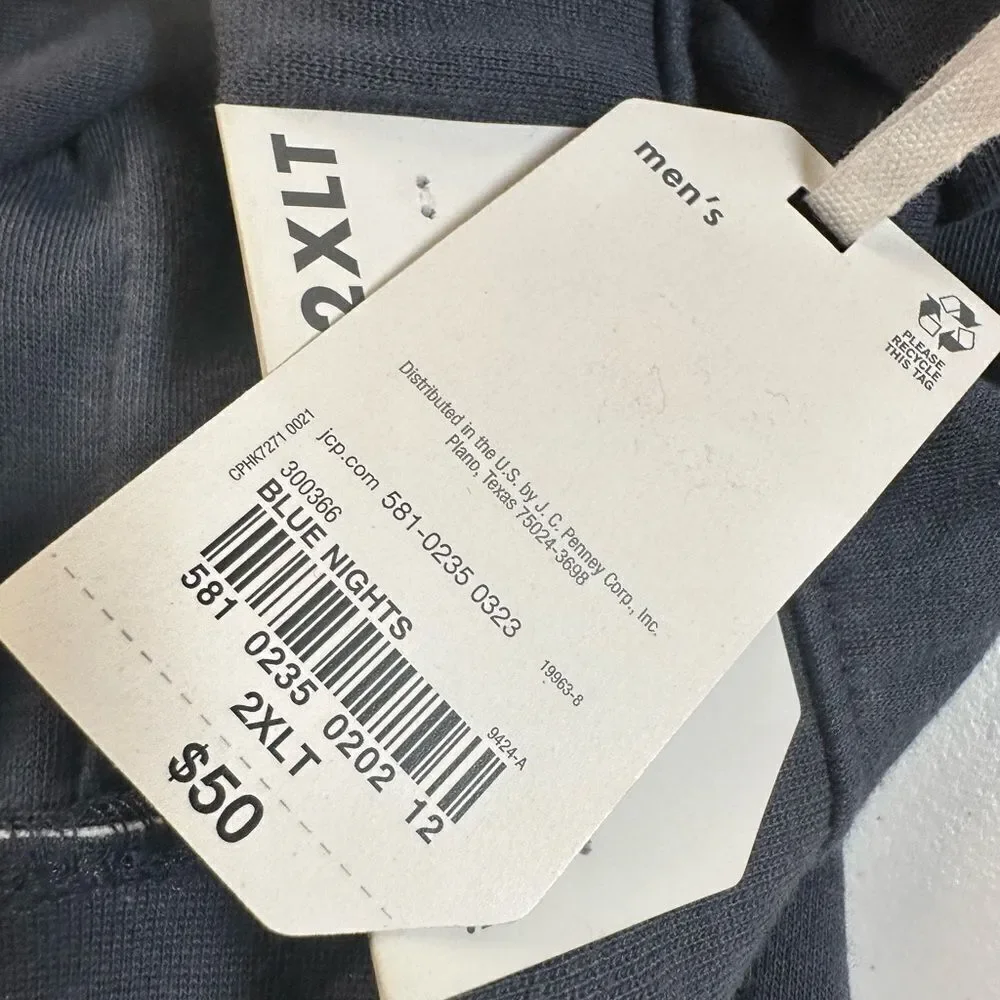 NWT Stylus Men’s Big & Tall Blue Drawstring Waist Joggers - Size 2XLT